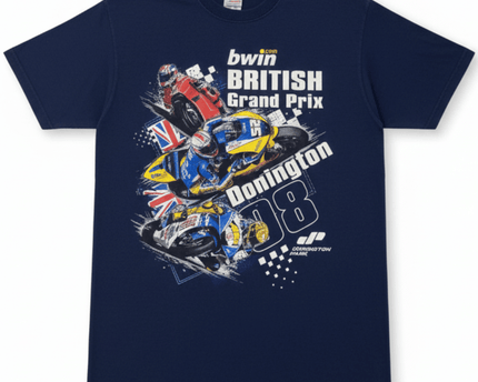 Vintage 2008 MotoGP British Grand Prix Donington Racing Graphic T-Shirt