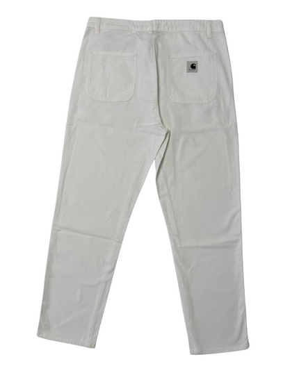 Carhartt WIP White Boyfriend Fit Work Pants - L | Waist: 32"