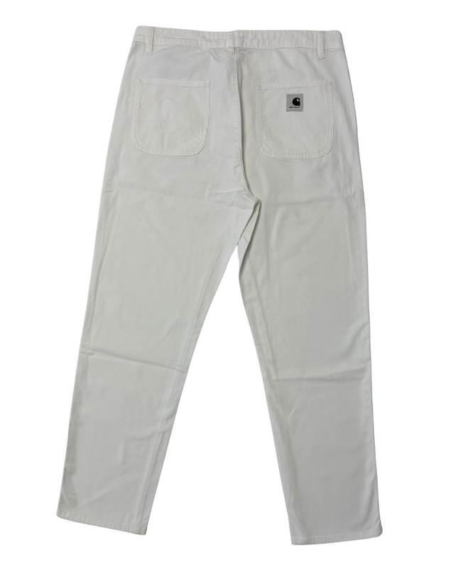 Carhartt WIP White Boyfriend Fit Work Pants - L | Waist: 32"