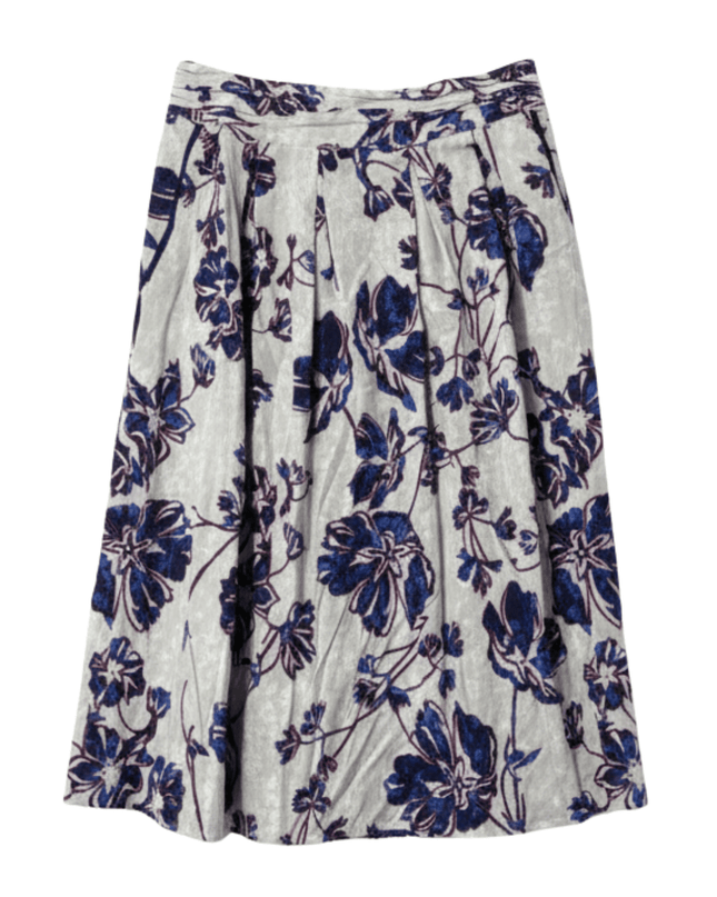 Warehouse Floral Print Pleated Midi Skirt