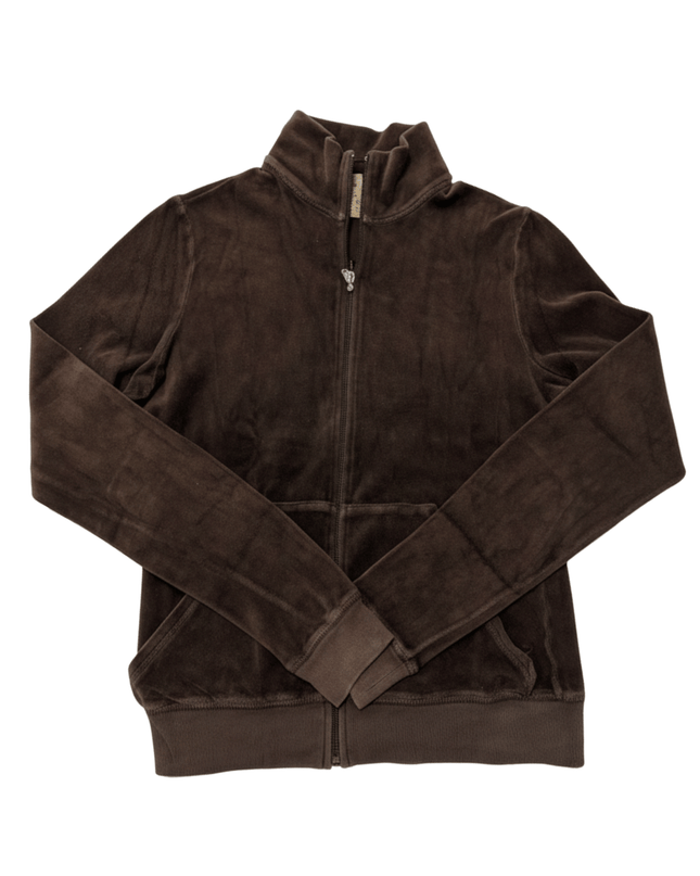 Juicy Couture Velour Full Zip Jacket Brown