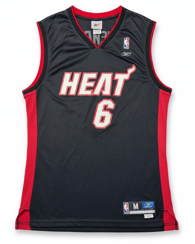 Vintage Reebok NBA Miami Heat Jones #6 Black/Red Jersey