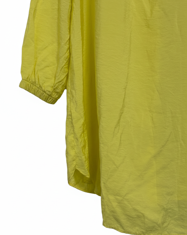 DeFacto Yellow Quarter-Zip Long Sleeve Tunic Dress