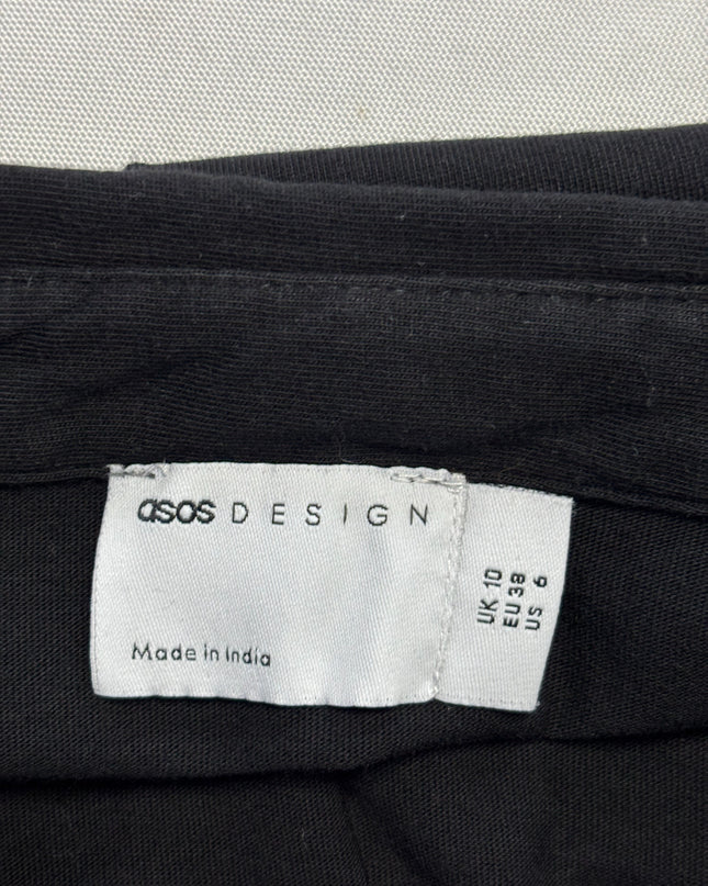 Asos Design Black Embroidered Sleeve Shirt Dress