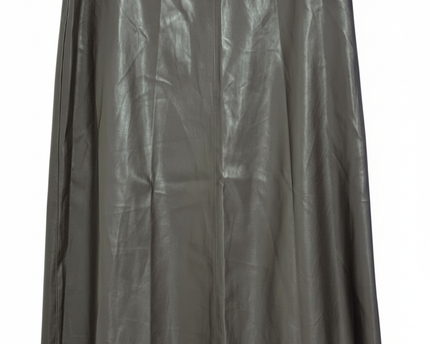 M&S Collection Faux Leather Panelled in Dark Chocolate Brown Midi Skirt | With Tags