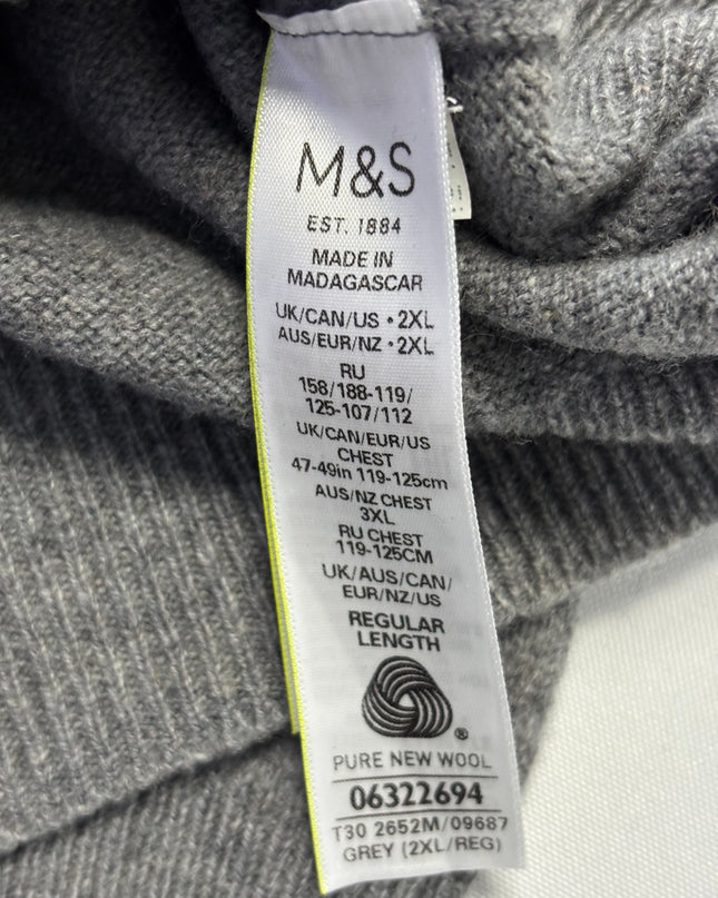 M&S Collection Grey Extra Fine Lambswool Sweater