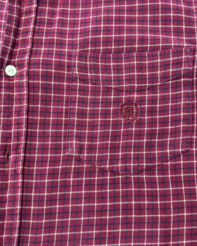 Chaps Red Plaid Button-Down Long Sleeve Shirt