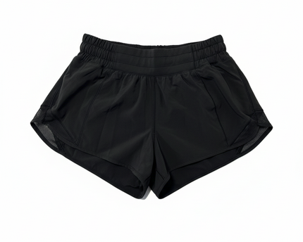 Lululemon Athletica Black High-Rise Mesh Detail Sports Shorts