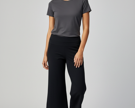 Lululemon Black Wide Leg Cropped Yoga Pants