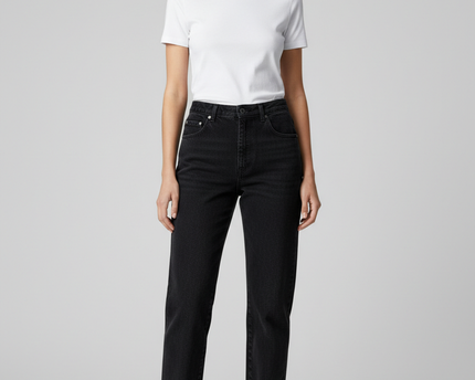 Forelli Denim Black High-Waisted Tapered Jeans