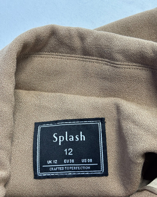 Splash Tan Double-Breasted Blazer Jacket | With Tag