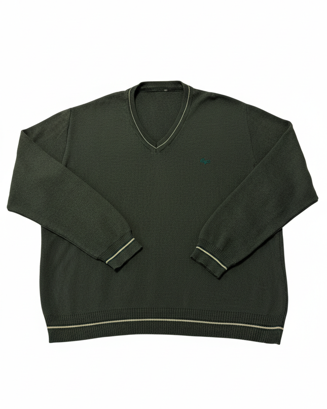 Burberry V-Neck Merino Wool Blend Knit Sweater