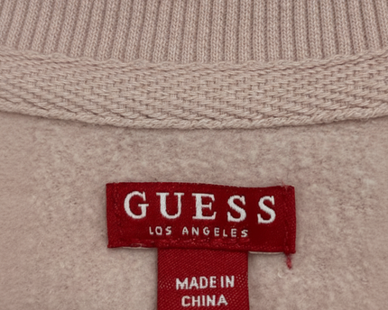 Guess Los Angeles Embroidered Logo Dusty Rose Colorblock Sweatshirt