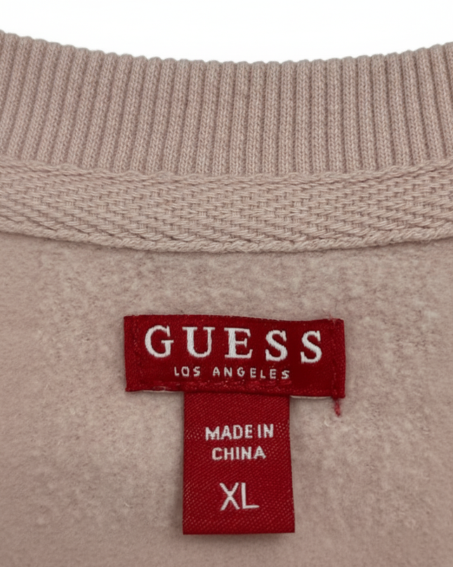 Guess Los Angeles Embroidered Logo Dusty Rose Colorblock Sweatshirt
