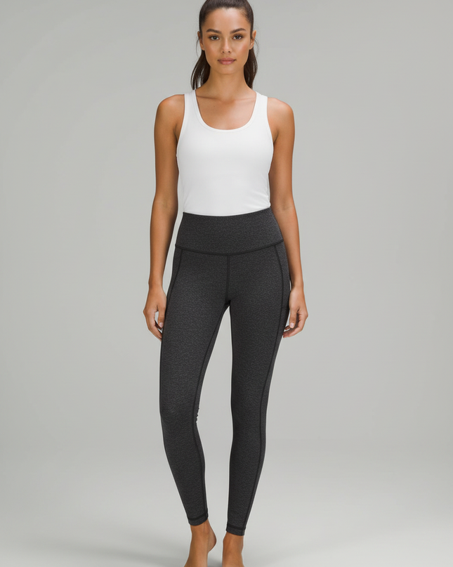 Lululemon Dark Grey High-Rise Textured Leggings