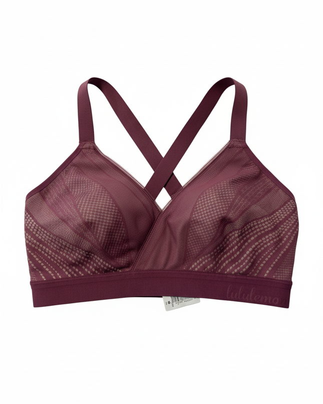 Lululemon Maroon Textured High-Support Sports Bra