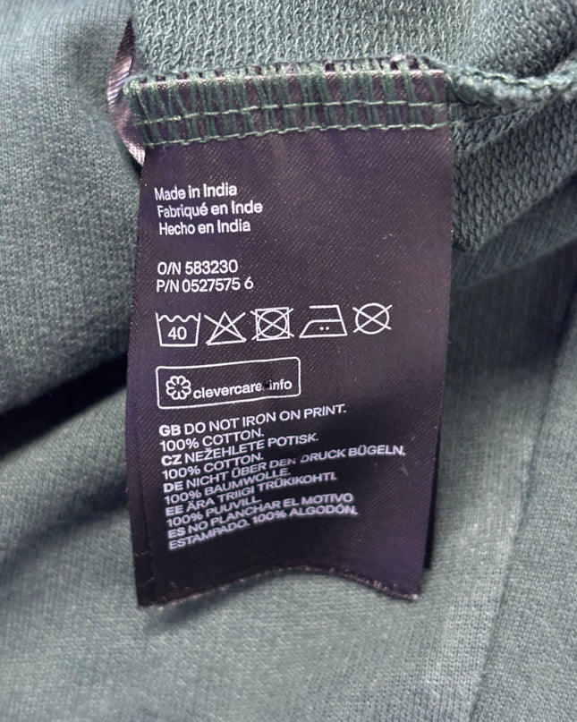 H&M Divided Green Positivity Graphic Crop Top Sweatshirt