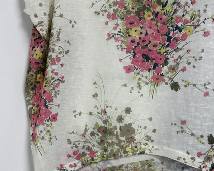 Apricot Multicolor Floral Print Oversized High-Low Top