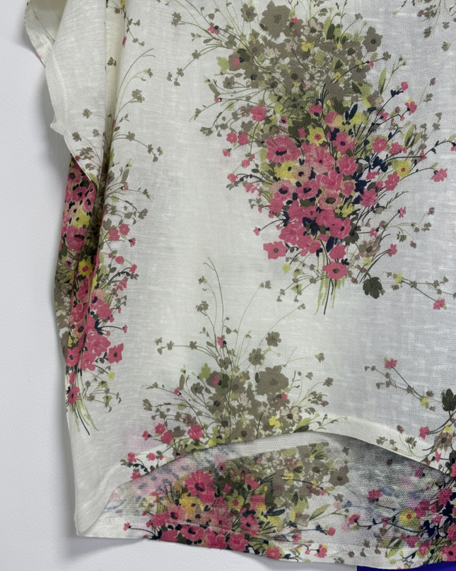 Apricot Multicolor Floral Print Oversized High-Low Top