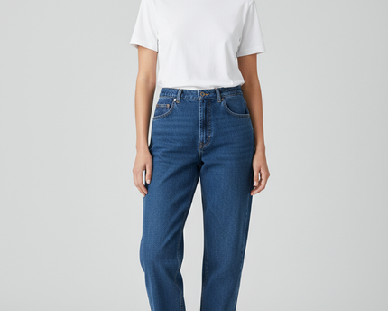 Riders Women's High-Waisted Straight Leg Blue Jeans