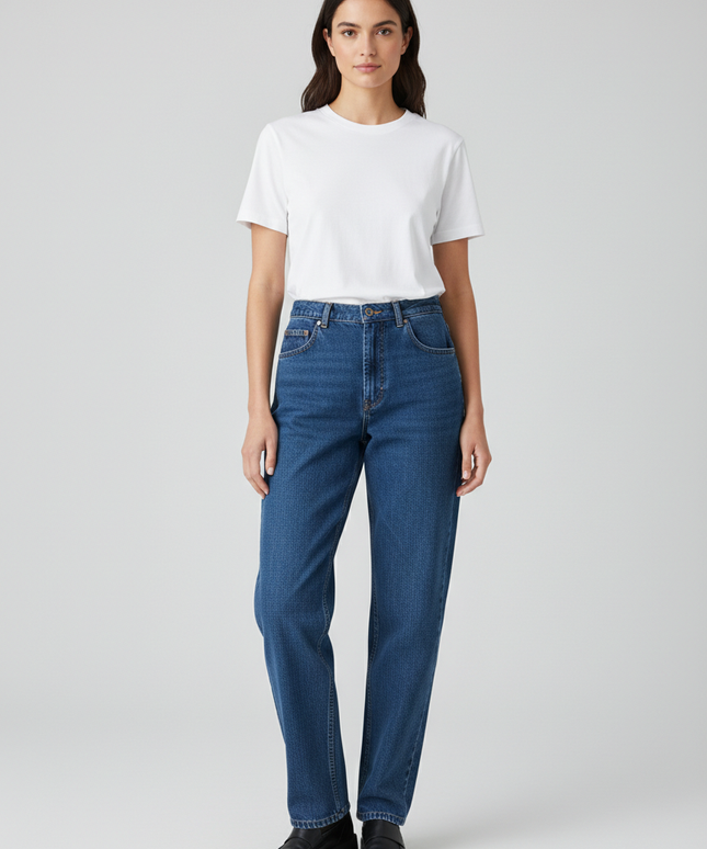 Riders Women's High-Waisted Straight Leg Blue Jeans