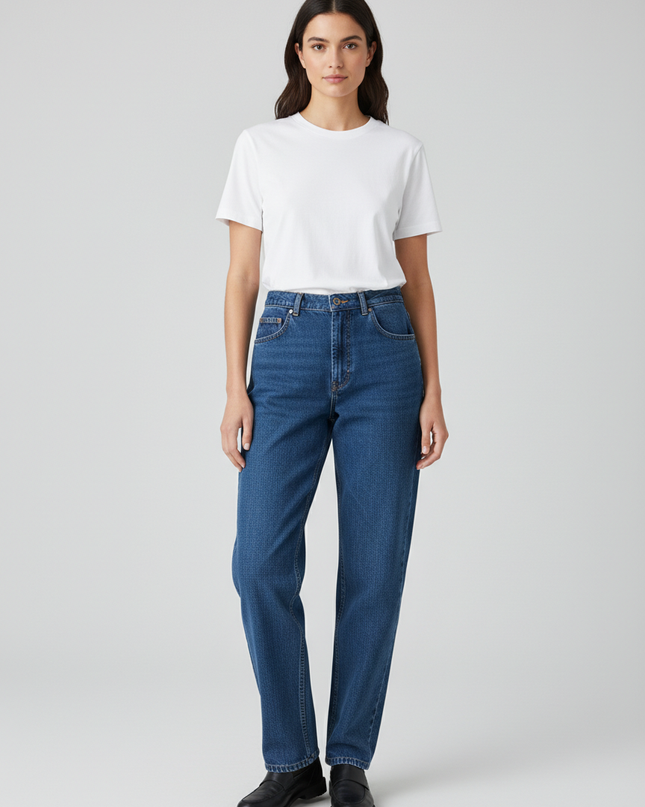 Riders Women's High-Waisted Straight Leg Blue Jeans