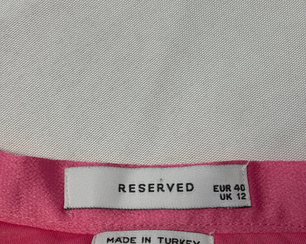 Reserved Pink Pleated Satin-Finish Midi Skirt