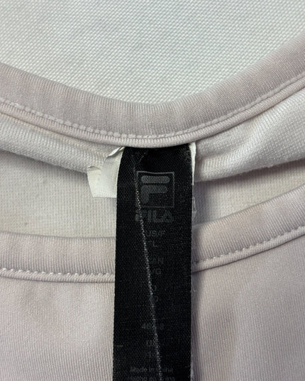 FILA Mauve Asymmetric Cut-Out High-Neck Sports Top