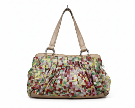 DKNY Multicolor Embroidered Woven Satchel Bag