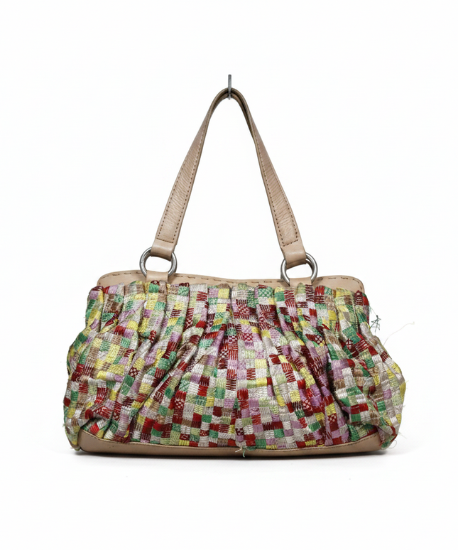 DKNY Multicolor Embroidered Woven Satchel Bag