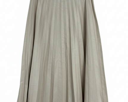 Primark Beige Faux Leather Pleated Midi Skirt