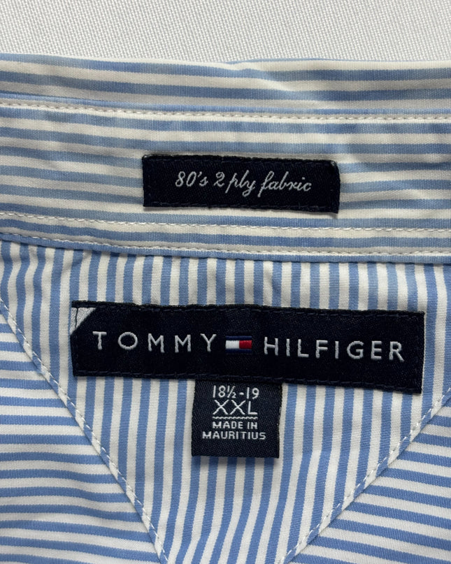 Tommy Hilfiger Blue Pinstripe Long Sleeve Shirt