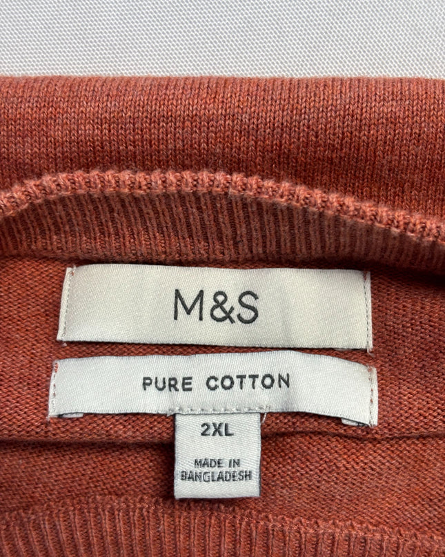 M&S Soft Orange Pure Cotton Crew Neck Sweater