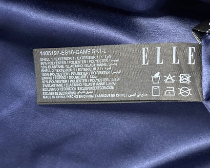 ELLE Blue Textured Ribbon Detail Pencil Skirt