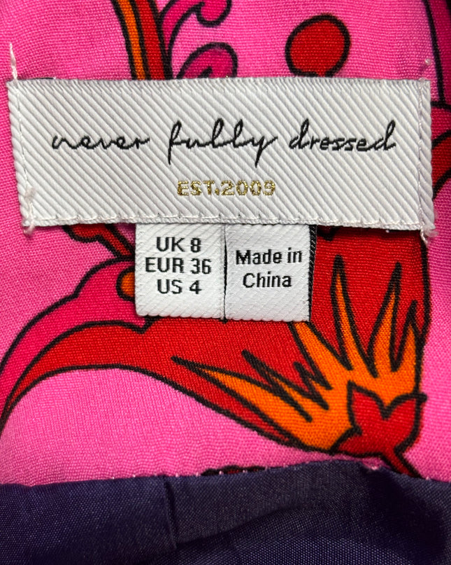 Never Fully Dressed Pink Paisley Print Tailored Suit Set