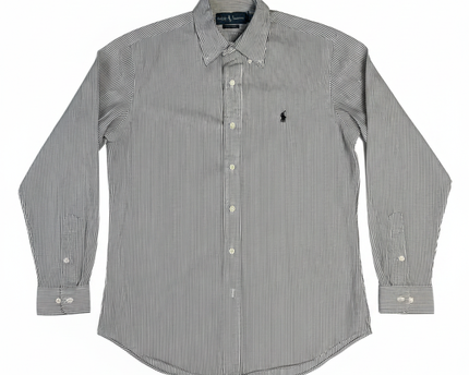 Ralph Lauren Navy/White Striped Custom Fit Button-Down Shirt