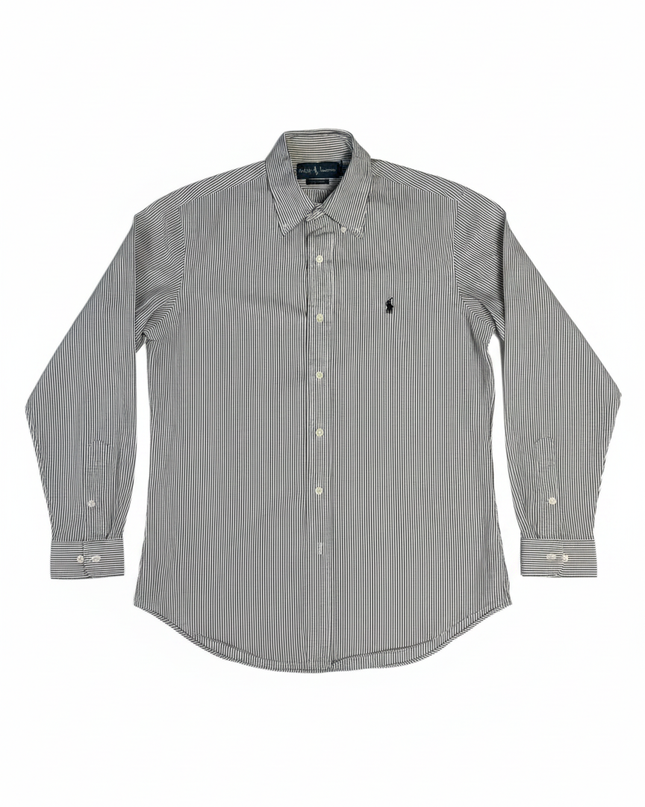 Ralph Lauren Navy/White Striped Custom Fit Button-Down Shirt