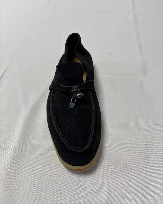 Loro Piana Black Summer Walk Charm Loafers
