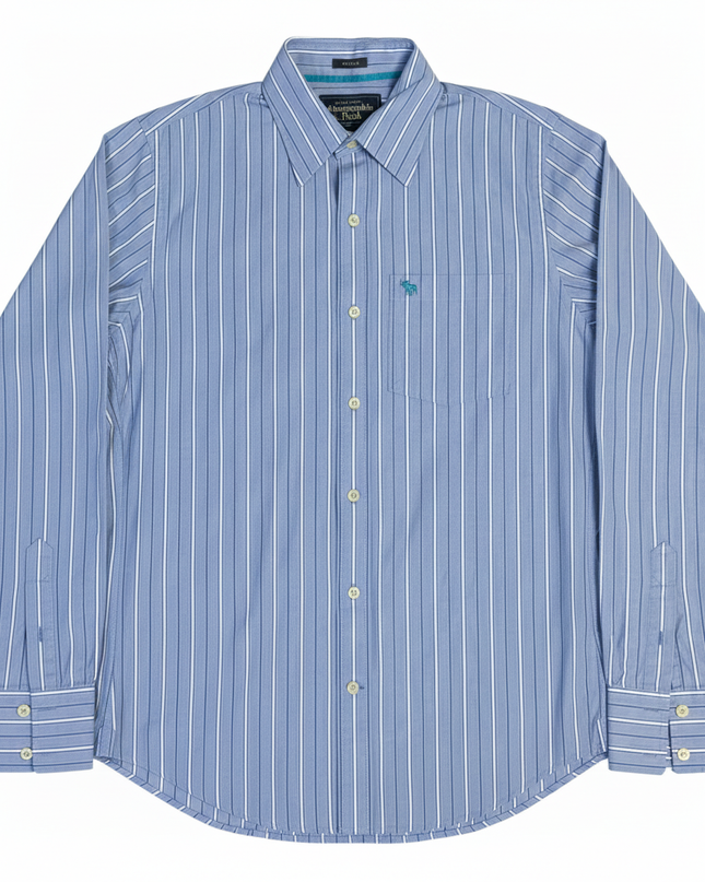 Abercrombie & Fitch Blue Striped Muscle Fit Shirt