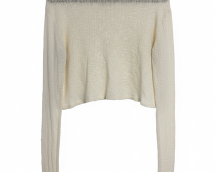 Forever 21 Cream Open Knit Cropped Sweater