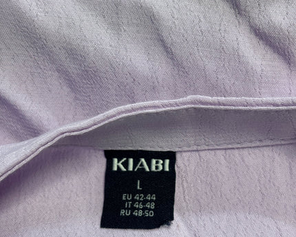 KIABI Purple V-Neck Button-Front Tie-Hem Blouse
