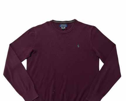 Ralph Lauren Burgundy Crewneck Cotton Sweater