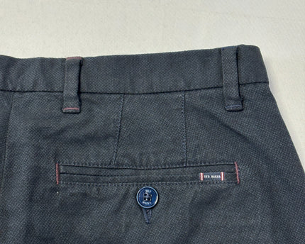Ted Baker Navy Blue Textured Chino Pants