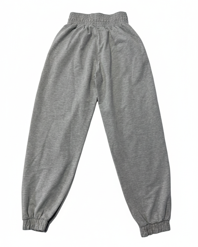 Bershka Gray High-Waisted Seam-Detail Jogger Pants