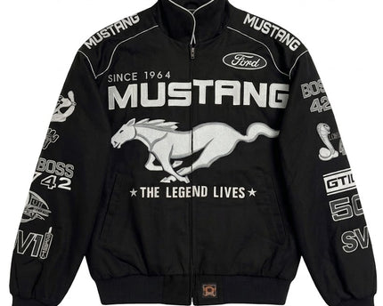 Reworked Black Ford Mustang NASCAR Racing Jacket