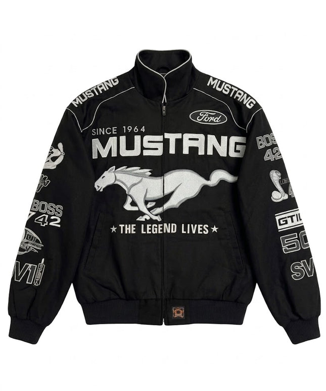 Reworked Black Ford Mustang NASCAR Racing Jacket