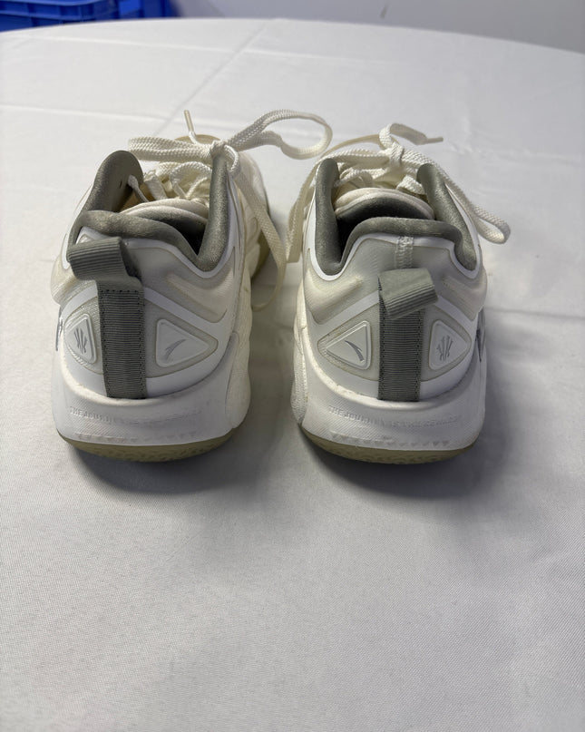 Anta White Silver Emblem Low Top Sneakers