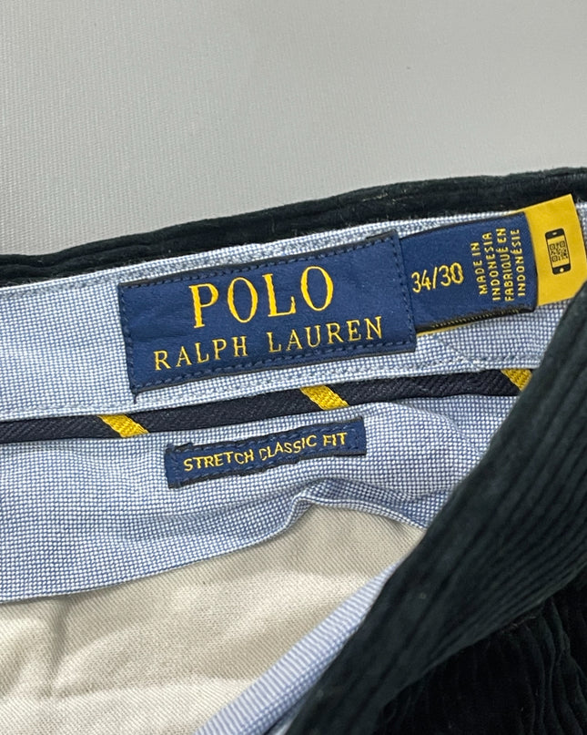 Polo Ralph Lauren Black Stretch Classic Fit Corduroy Pants