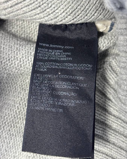 Tommy Hilfiger Grey Full-Zip Cotton Knit Sweater