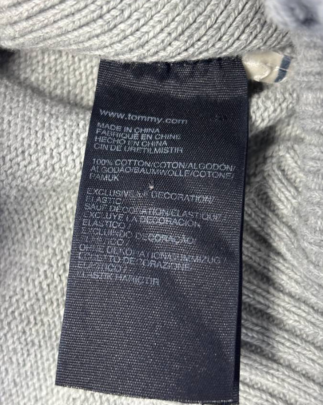 Tommy Hilfiger Grey Full-Zip Cotton Knit Sweater